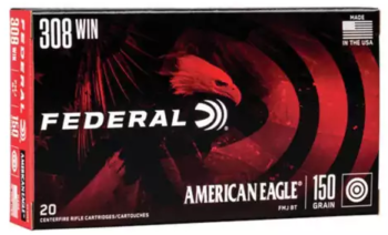 Federal | AE | 308 Win/7.62x51 | 150gr | FMJ-BT | (AE308D) | 500rds |   No Tax Outside NC   |  INSURED FREE SHIPPING