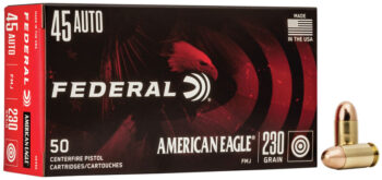 Federal  |  AE   |  45 Auto  |  230gr  |  FMJ  |  (AE45A)  |  1000rds  |  No Tax Outside NC ($26.40 Savings @ 6% avg)  |  FREE SHIPPING!