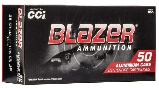 CCI Blazer | 38 Special+P | 158gr | FMJ | Aluminum | (3519) | 1000rds | No Tax Outside NC | INSURED FREE SHIPPING!