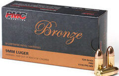 PMC  |  Bronze  |  9mm  |  124gr  |   FMJ  |  (PMC9G)    |   1000rds   |   No Sales Tax Outside NC  |  $9.99 Insured Shipping!
