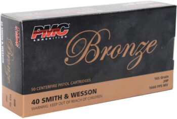 PMC  |  Bronze  | 40 S&W |  165gr  |   FMJ  | (PMC40D)  |  1000rds  |   No Sales Tax Outside NC  |  INSURED FREE SHIPPING