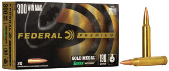 Federal Premium | Gold Medal  |  300 Win Mag  |  190 gr  |  Sierra Matchking BTHP  |  (GM300WM)  |  200rds  | No Tax Outside NC  ($31.80 Savings @ 6% avg)  |  FREE SHIPPING!