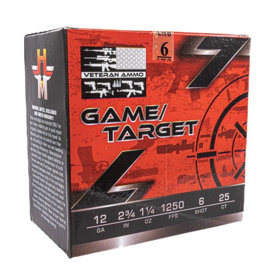 Veteran Ammo | 12ga | 1.25oz | #6 shot | 2.75" | 250rds | No CC Fees | No Sales Tax Outside NC | Free Shipping!