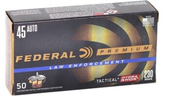 Federal  LE  |  Tactical Hydra-Shok |  45 Auto  |  230gr   |  HS-JHP |  (P45HS1G)  |  1000rds |   No CC Fees  |  No Tax Outside NC  |  FREE SHIPPING!