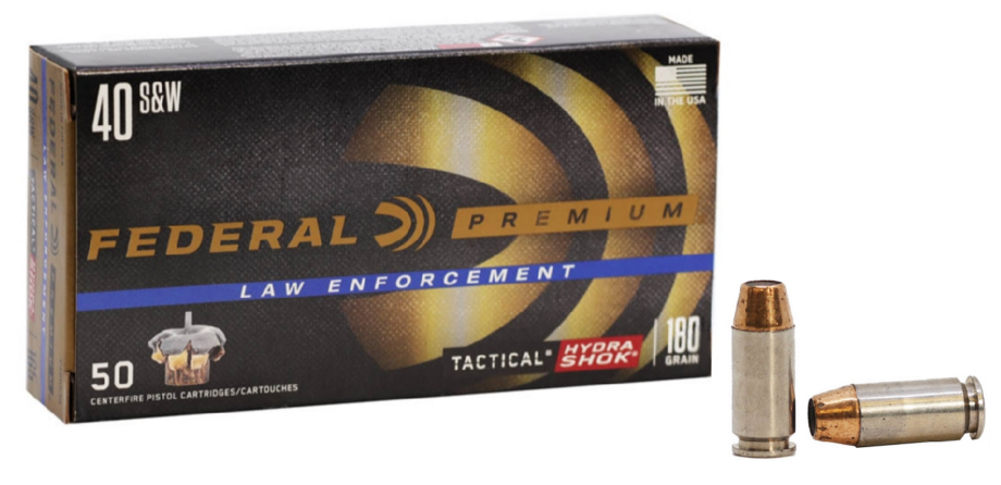 Federal  LE  |  Tactical Hydra-Shok |  40 S&W  |  180gr   |  JHP-HS |  (P40HS1G)  |  1000rds |  No Tax Outside NC  |  FREE SHIPPING!