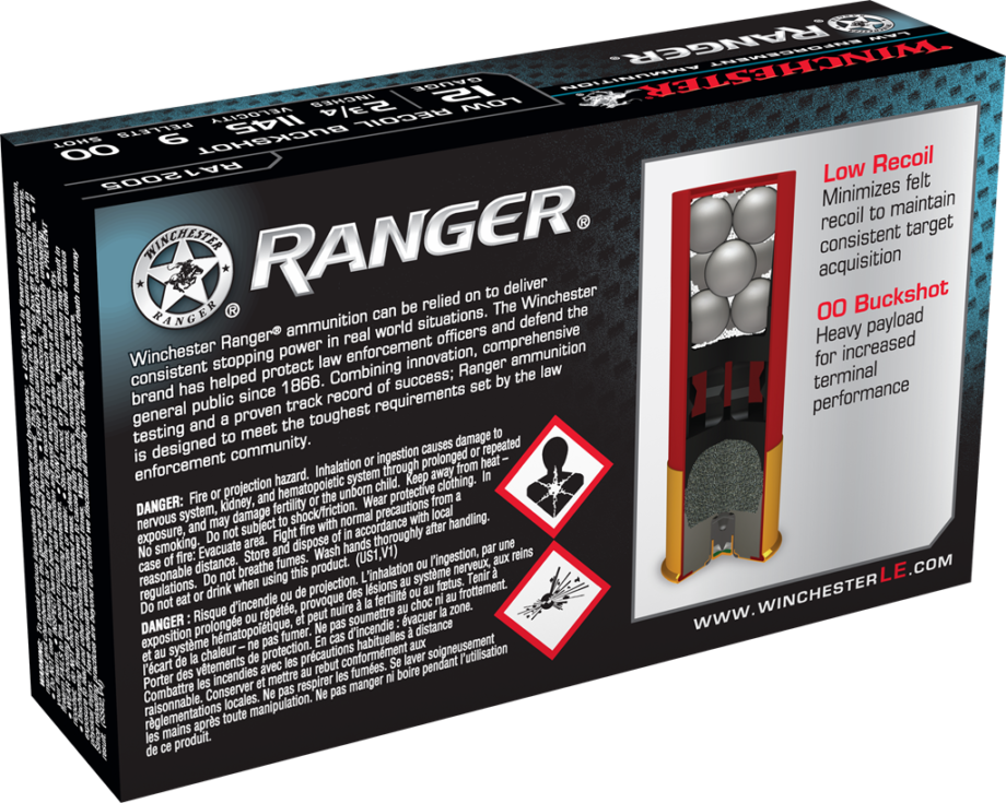 Winchester Ranger LE  |  12ga  |  00 Buck |  Low Recoil |  9 Pellet  |  2.75"  | (RA12005)   |  250rds  |  No Tax Outside NC  |  FREE SHIPPING!