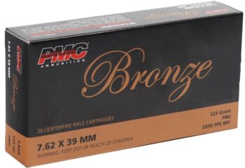 PMC  Bronze  |  7.62x39mm   | 123gr  |   FMJ-BT | (762A)  |  20rd boxes  |   500rds  |  No Sales Tax Outside NC  |  INSURED FREE SHIPPING!