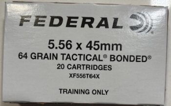 Federal Premium  | Tactical Law Enforcement  | 5.56 NATO  |  64gr   |  Bonded Jacketed Soft Point   |  (XF556T64X)  |  500rds  |  No Tax Outside NC  ($26.70 Savings @ 6% avg)  |   FREE SHIPPING!