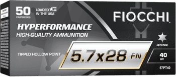Fiocchi  | Hyperformance Defense |  5.7x28 FN  |  40gr  |   THP   |  (57PT40)  |  10 x 50rd Boxes  |  500rd Case  |   No Tax Outside NC  |  Insured Free Shipping!