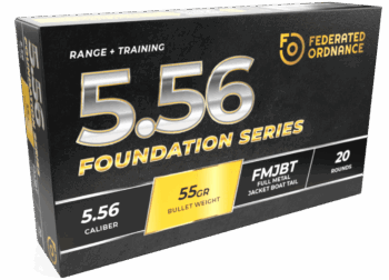 Federated Ordnance  |  5.56 x 45 NATO  |  55gr  |   FMJ  M193 |  (FO556-55-20)    |   1000rds   |   No Tax Outside NC ($26.88 Savings @ 6% avg) | FREE SHIPPING!