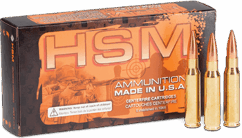 HSM |  Match  |  308 (7.62x51)  |  168gr  |  Hornady A-Max  |  (HSM-308-15-N)  |  500rds |  No Tax Outside NC ($36.00 Savings @ 6% avg) |  INSURED FREE SHIPPING!