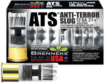 Brenneke LE  |  Special Forces Anti Terror Slug ATS  |  12ga   |  Rifled Slug   |  1oz.  |  2.75" | 250rds |  (SL-122ATS)  |  No Sales Tax Outside NC  |  INSURED FREE SHIPPING!