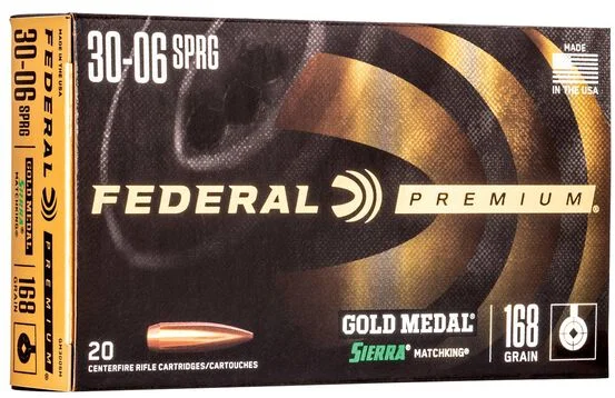 Federal Premium | Gold Medal | .30-06 Springfield | 168gr | Sierra Matchking BTHP | (GM3006M) | 200rds | No Sales Tax Outside NC | INSURED FREE SHIPPING!