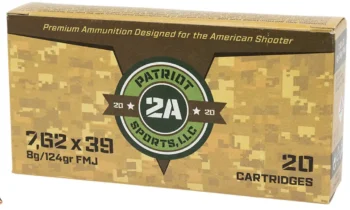 Patriot Sports |  7.62x39mm  |  124gr  |  FMJ  |  (P762124F)  |  800rds   |   No Tax Outside NC ($30.00 Savings @ 6% avg)  |   INSURED FREE SHIPPING!