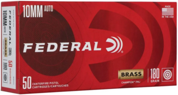 Federal Champion |  10mm Auto  |  180gr  |  FMJ  |  (WM5221)    |  1000 rds   |   No Sales Tax Outside NC  ($25.80 Savings @ 6% avg)  |  INSURED FREE SHIPPING!