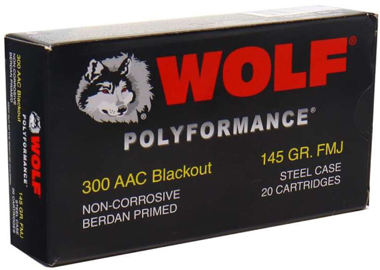 Wolf Polyformance | 300 Blackout | 145gr | FMJ | 500rds | Steel Case | No Tax Outside NC | INSURED FREE SHIPPING!