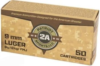 Patriot Sports  |  9mm  |  124gr  |   FMJ  |  (P9MM124F)    |   1000rds   |   No Tax Outside NC ($16.80 Savings @ 6% avg)  |  INSURED FREE SHIPPING!